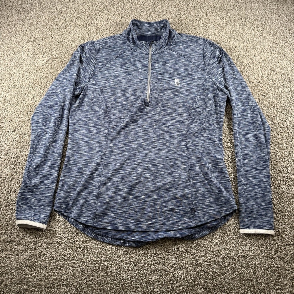Zero Ristriction Sweatshirt Womens Large Blue Performance 1/4 Zip Active Golf CC